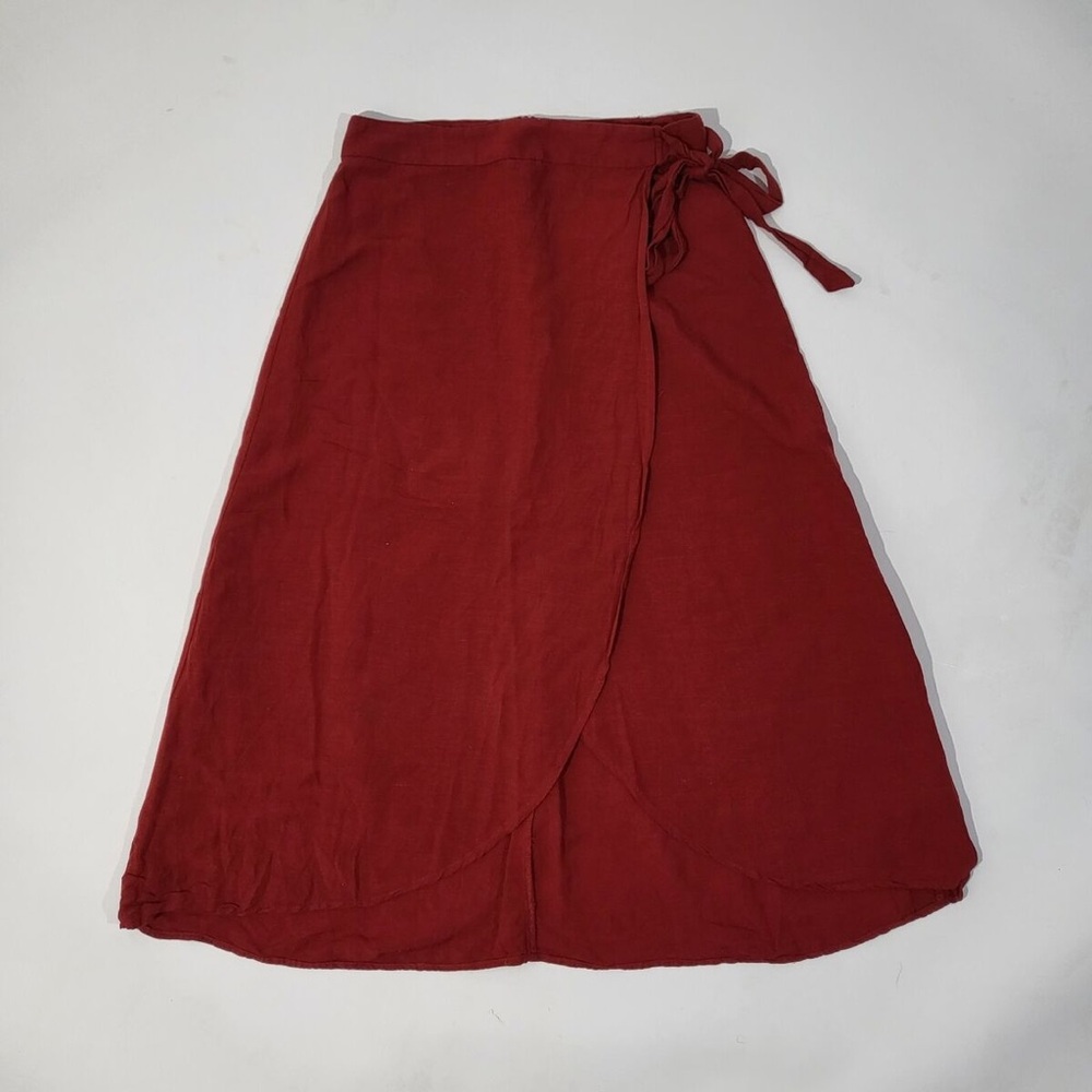 Forever 21 Red Midi Wrap Layered Skirt Size Large